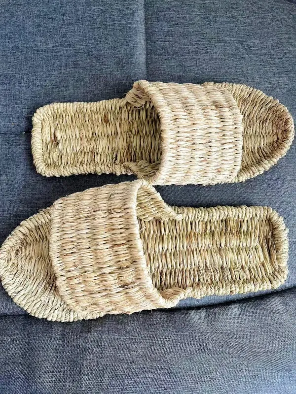 Photo 1 of ****BLACK*** Hemp & Rattan Open Toe Slippers
