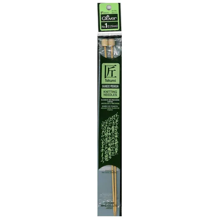 Photo 1 of ***DIFFERS FROM STOCK SEE PHOTO*** Takumi Bamboo Knitting Needles Single Pointed 9" No. 1 (2.25mm)