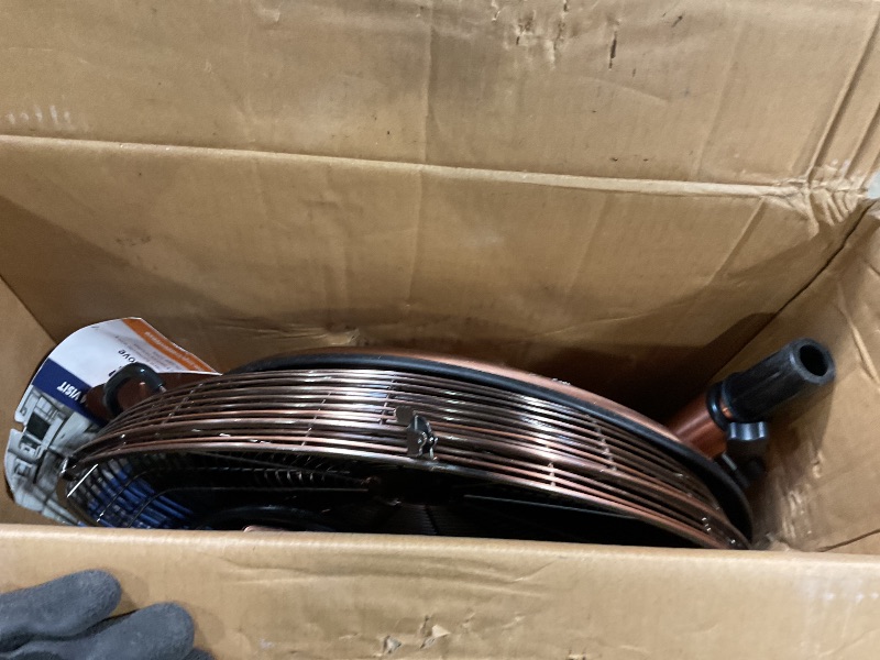 Photo 1 of ***DAMAGED*** PARTS ONLY***Holmes 16 Inch Copper Digital Metal Stand Fan 3 Speeds 75 Degree Oscillation 20 Degree Head Tilt Adjustable Height Quiet Operation Remote Control for Home Office Bedroom Living Room