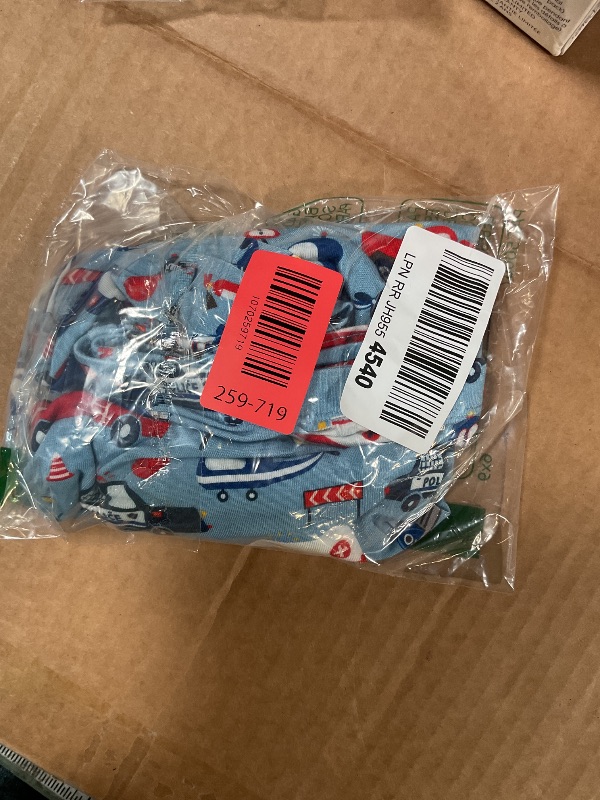 Photo 1 of **MISSING TOP** Little Hand Boys Rescue Car Pajamas Toddler Blue Jammies Fall Police Truck Pjs Long Sleeve 2 Piece Grey Set for Boy 6t