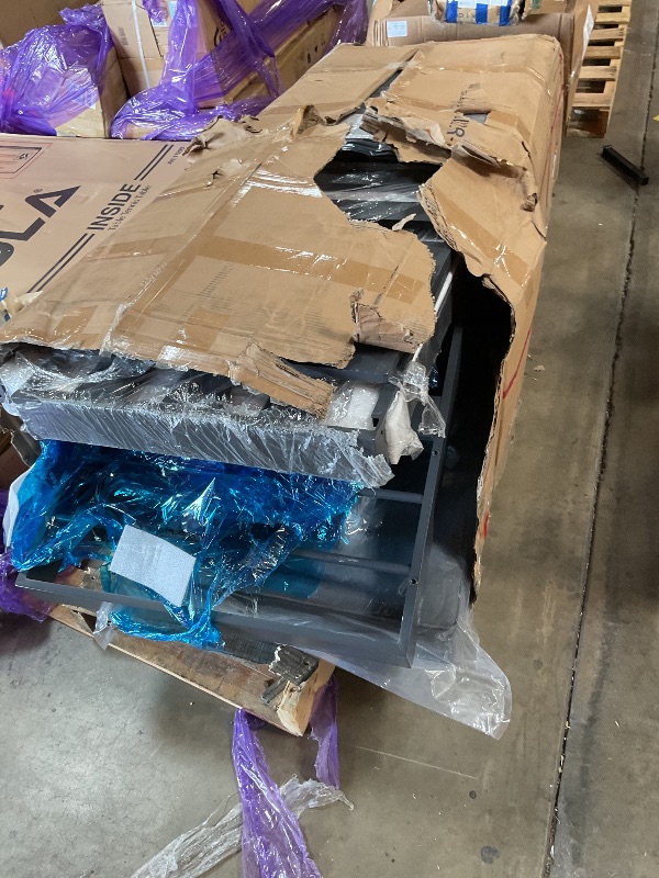 Photo 1 of *** DAMAGED BOX ASSEMBLY MAY BE MISSING AND OTHER PARTS ***Solaste Aluminum Outdoor Patio Furniture Set, 7 Seats Patio Sectional Sofa with 5" Thick Cushion, Outdoor Patio Set with Coffee Table for Porch, Backyard, Deck, Yard, Grey
