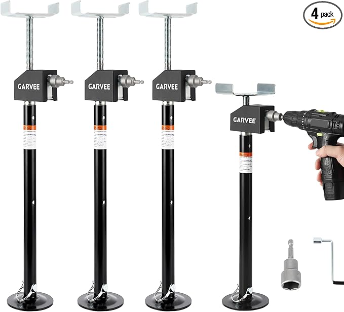 Photo 1 of *** SET OF TWO***Garvee RV Slide Out Support Jacks (Set of 4) - 20,000lb Heavy Duty Rv Stabilizer Jacks Support, 21"-49" Quick-Lift Adjustable - Power Drill & Hand Crank Compatible for Campers, Travel Trailers & RVs