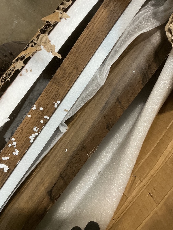 Photo 1 of ** DENT DAMAGE ** Tribesigns Rectangle Coffee Table, 47-Inch Wood Rectangular Living Room Table, Farmhouse Accent Center Low Cocktail Tea Table with Sturdy Base & Rounded Corners, Easy Assembly (Rustic Brown)
