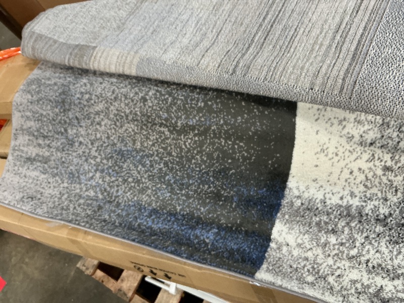Photo 1 of ** DIRT/SCRAPES FROM TRANSPORT**Rugshop Blue Modern Distressed Boxes Large Area Rug — Non-Shedding for Living Room, Office and Dining Room 8' x 10'