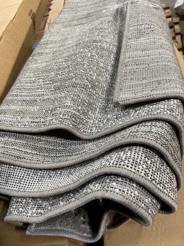 Photo 1 of ** DIRT/SCRAPES FROM TRANSPORT**Rugshop Blue Modern Distressed Boxes Large Area Rug — Non-Shedding for Living Room, Office and Dining Room 8' x 10'