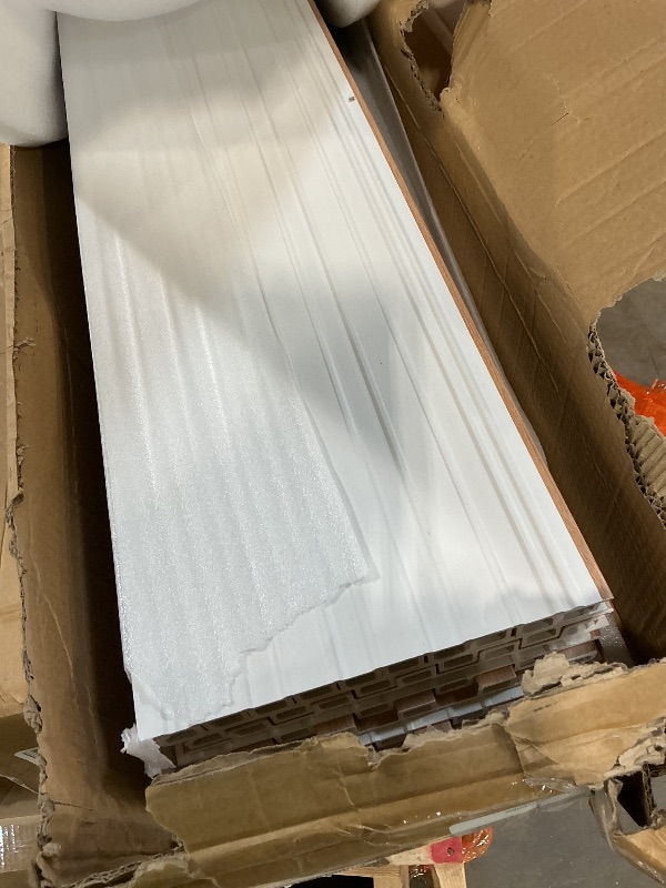 View 3 of *** COLOR IS NATURAL ELM**LARWORKS WPC Slat Wall Panels 8 Pack 96" x 8.2", Waterproof Fluted Wall Paneling, Accent 3D Wall Panel for Wall Decor, Bathroom, Bedroom, Office - Widen High Grille Elm (Cover Approx.44 sq.ft)