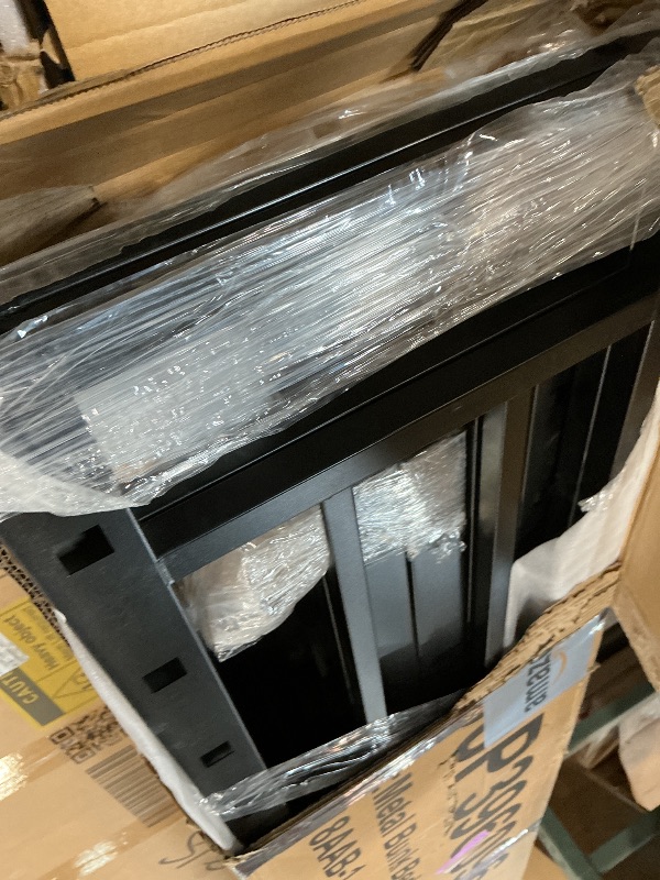 Photo 1 of ** SELLING AS PARTIAL SET. ONE BOX OF TWO.**Twin Over Twin Over Twin Triple Bunk Bed for Kids,3 Bed Bunk Beds for 3,Metal Triple Bunk Beds with Built-in Desk,Separates Into 3 Twin Beds,Noise Reduced Structure,Black