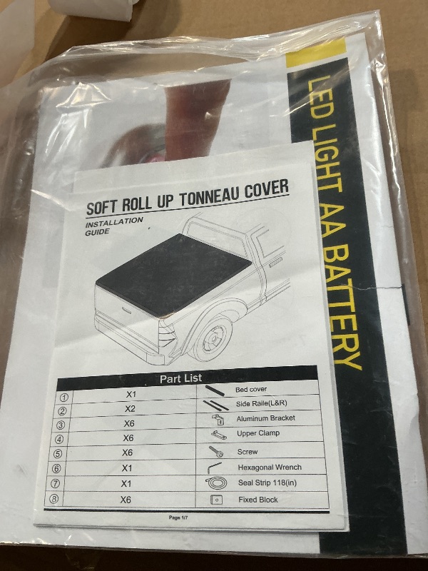 Photo 1 of **DIRT**VEVOR Soft Roll-Up Truck Bed Tonneau Cover, Compatible with 2017-2025 Honda Ridgeline, Fits 5 ft (5 ft 4 in/64 in) Bed, Triple-Layer Heavy-Duty PVC Tonneau Cover with Three Aluminum Alloy Support Bars
