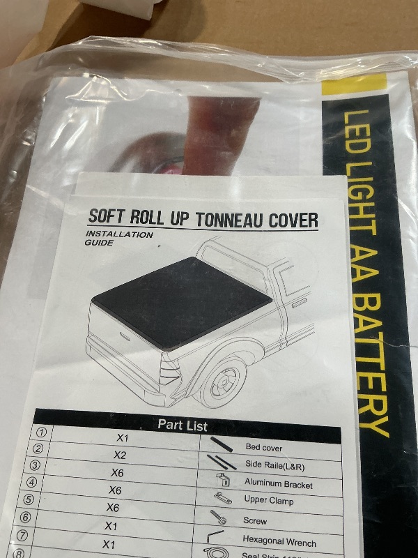 Photo 1 of **DIRT**VEVOR Soft Roll-Up Truck Bed Tonneau Cover, Compatible with 2017-2025 Honda Ridgeline, Fits 5 ft (5 ft 4 in/64 in) Bed, Triple-Layer Heavy-Duty PVC Tonneau Cover with Three Aluminum Alloy Support Bars
