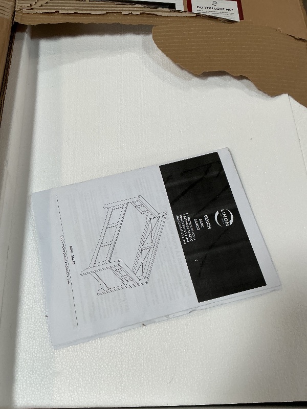 Photo 1 of ***FOR PARTS ONLY / MISSING ASSEMBLY PIECES*** Linon Carlton Padded Bench, 44.5"W x 17"D x 30"H, Black
