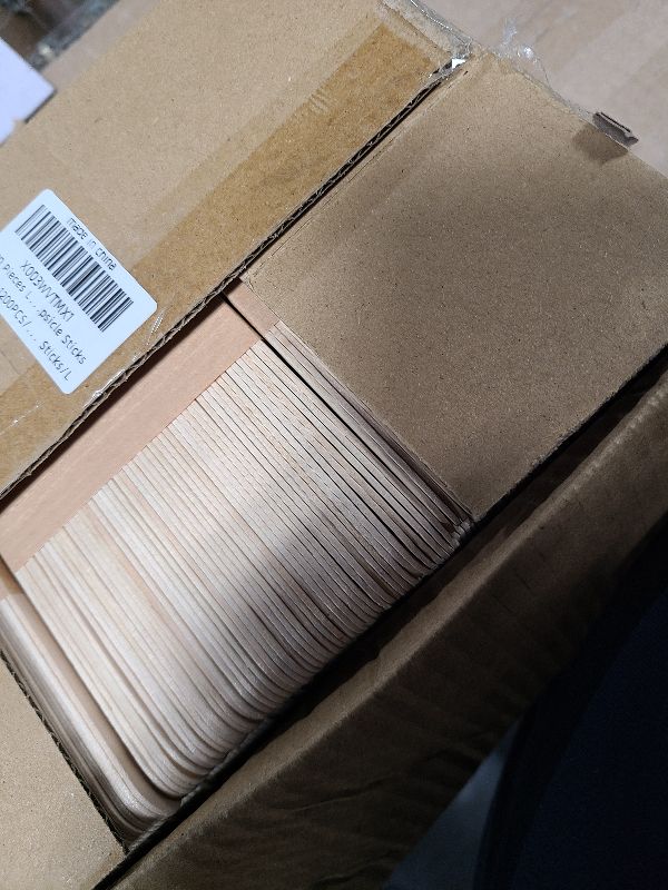 Photo 1 of 1200 Pieces Large Wooden Wax Sticks, 6-Inch Wood Waxing Sticks Wax Spatulas Applicator, Wood Craft Sticks for Body Hair Removal, Tongue Depressors, Popsicle Sticks