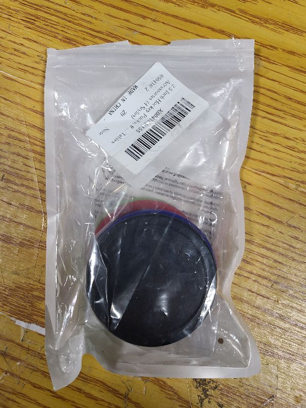 Photo 1 of 2.5 Inch Hockey Pucks, 8 Pcs Air Hockey Pucks Set Durable Puck for Air Hockeys Table Compatible with Standard Pushers and Goals Hockeys Replacement Puck Parts Set Game Tables Accessories (4 Styles)