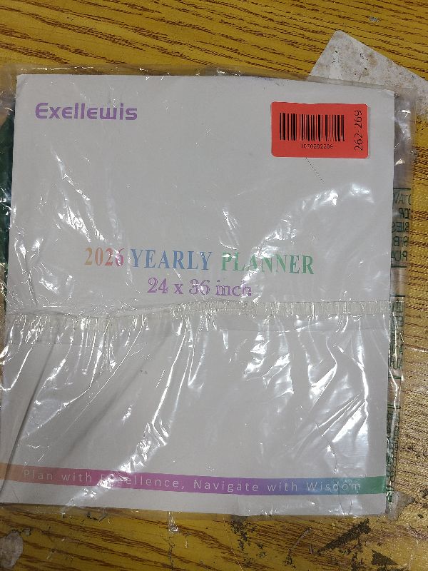 View 3 of 24" x 36" Exellewis 2026 Wall Calendar, Folded Large Paper Yearly Planner 12 Months, January to December 2026, 2-Sided Reversible Horizontal/Vertical School Office Business Year Calendar