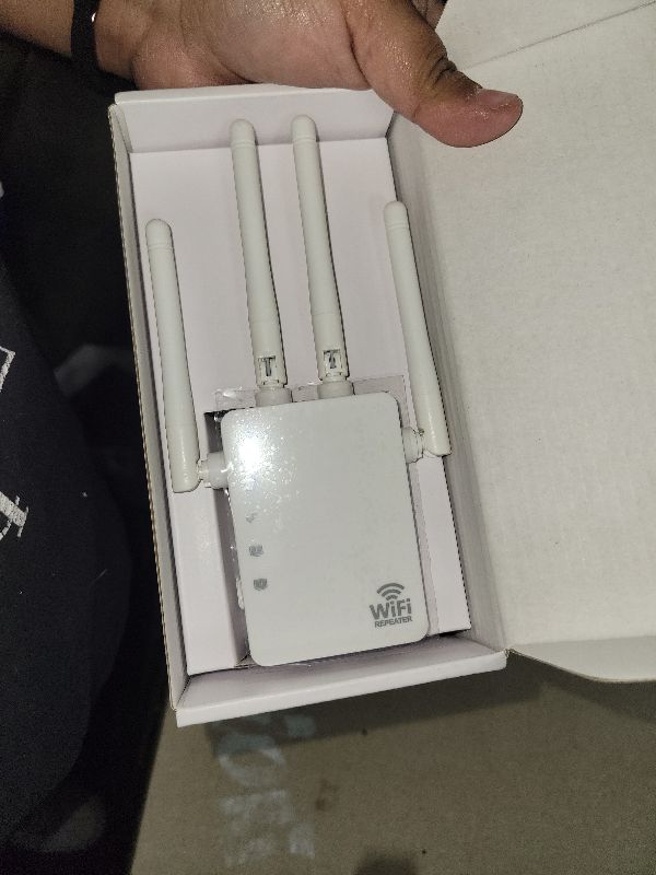 Photo 1 of 1200Mbps WiFi Extender Signal Booster – Dual Band WiFi Speed Enhancer, EasyMesh Compatible, 4 Directional Antennas (12880 Sq.ft),WiFi Booster Supports 105 Devices, Ethernet Port and Easy Setup