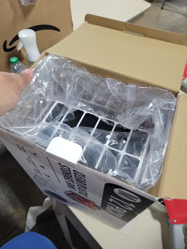 Photo 1 of 12 PACK Multi-Use Clear Plastic Storage Bins for Organizing w/ Labels - Home, Kitchen, Bathroom, Office, Pantry Cabinet Shelf Organizer Bins - SOHO Collection, RV, Fridge Organization Containers