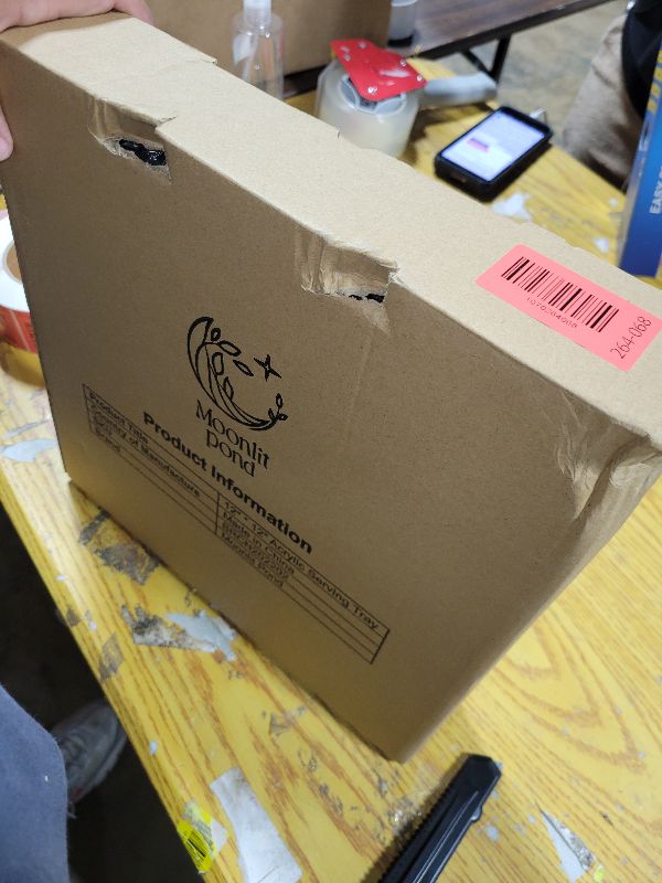 Photo 1 of 12"x12" Clear Acrylic Serving Tray with Golden Handles, Sturdy Huge Capacity Acrylic Trays for Coffee, Juice, Kitchen and Desk Organizer, Storage Tray (12"x12")