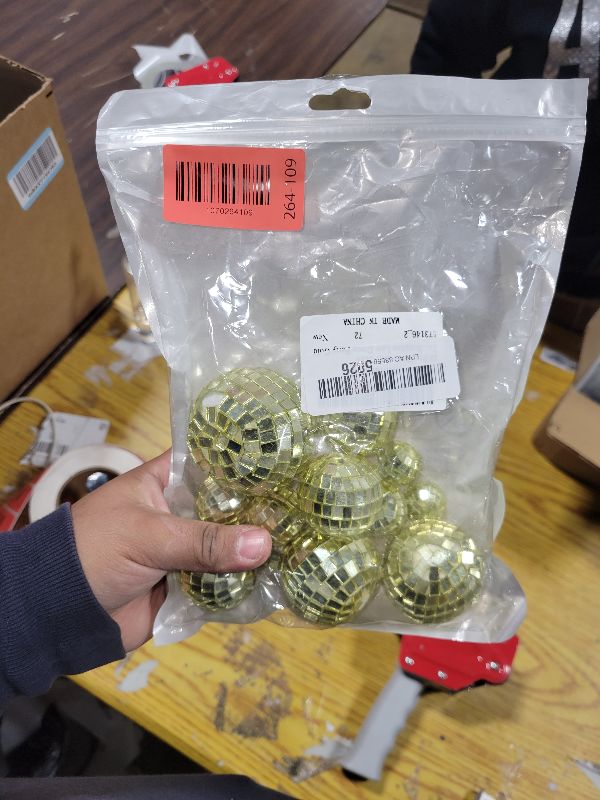 Photo 1 of 12 Pcs Disco Ball Cake Toppers, 5 Sizes Disco Ball Birthday Party Decorations Small Disco Ball Table Centerpiece Decor for 70s Disco Themed Dance Party Supplies Last Disco Party Gold