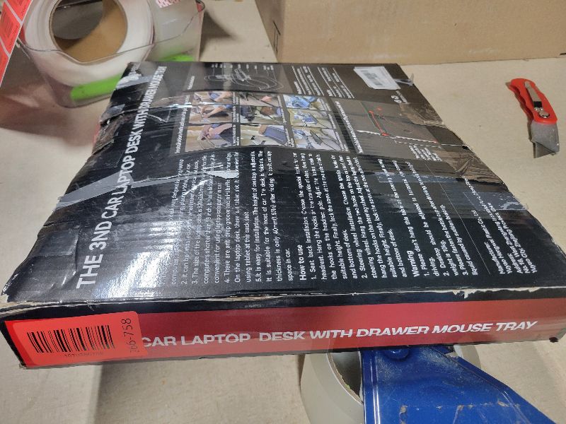 Photo 1 of 2 in 1 Car Steering Wheel Tray / Back Seat Headrest Tray for Eating Food Drink and Writing Laptop Work, XERGUR Black Car Desk