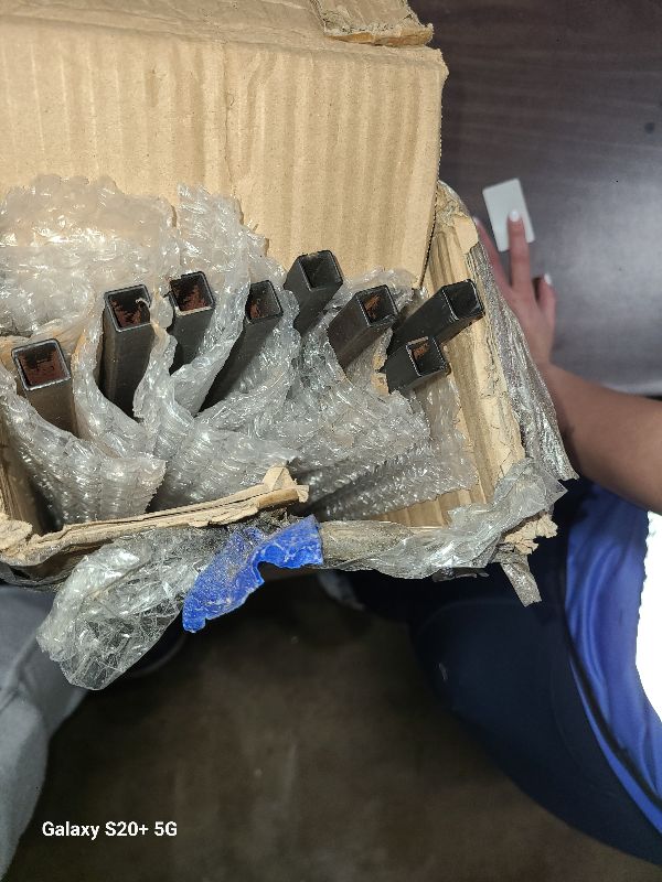 Photo 1 of 16 Pcs Wrought Iron Balusters for Staircase, 1/2" x 44" Rectangular Hollow Iron Spindles Deck Balusters with 32 Fixed Swivel Shoes, Deck Railing for Indoor Stairs - Matte Black