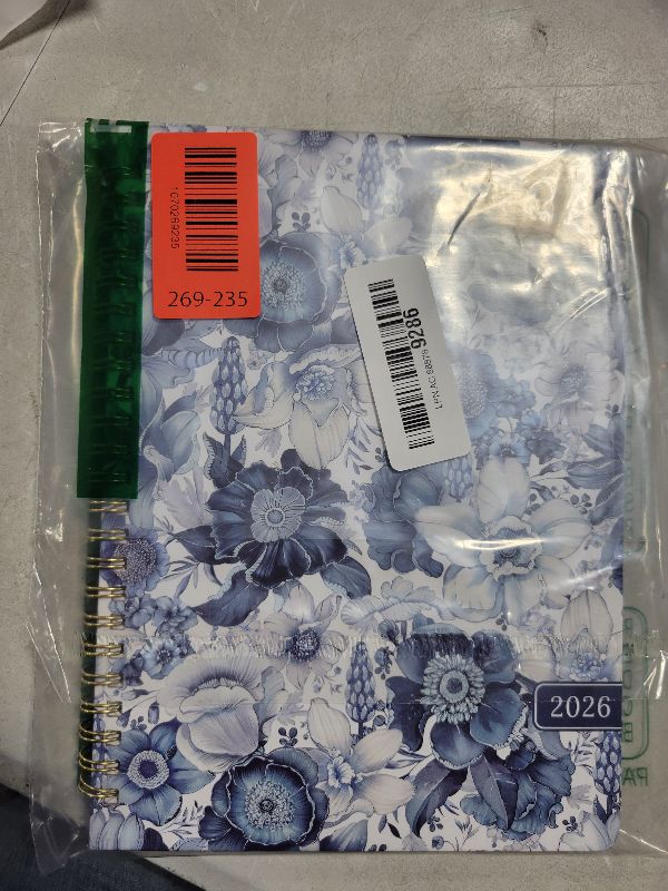 Photo 1 of 2026 Planner, Monthly and Weekly Calendar Planner for Women, Jan 2026 - Dec 2026, Hardcover Pretty 2026 Agenda Planner Book with Tabs, Spiral Bound, Perfect for School Office Home Supplies, 6.3" x 8.5" - Blue Floral