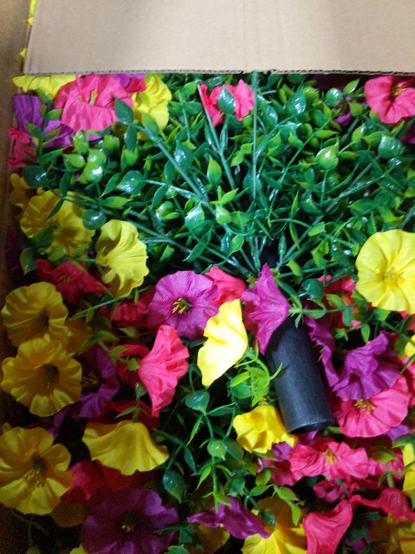 Photo 1 of 2 Bundles Artificial Flowers for Outdoors with Ground Spikes,21.65 Inch Morning Glory Eucalyptus Topiary Ball Trees, UV Resistant Faux Shrubs Fake Plants for Porch Outdoor Garden Decor (Muti-Color)