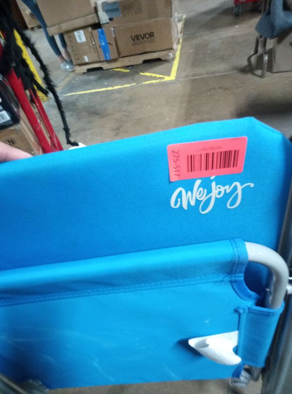 Photo 1 of #WEJOY Folding Beach Chair for Adults, Lightweight Beach Chair with Shoulder Straps, High Back Camping Chairs with Hard Armrest, Supports 300lbs for Outdoor Lawn Concert (Blue)