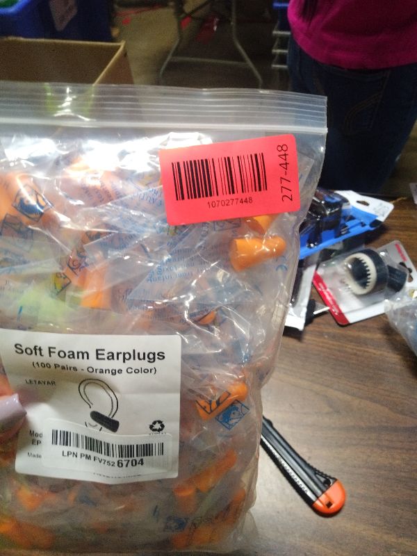 Photo 1 of 100 Pairs Orange Foam Ear Plugs - 33dB NRR Highest Protection, Soft & Comfortable Noise Canceling Earplugs for Sleeping, Work, Snoring, Construction, Loud Noise with Individual Bagged Foam EarPlug
