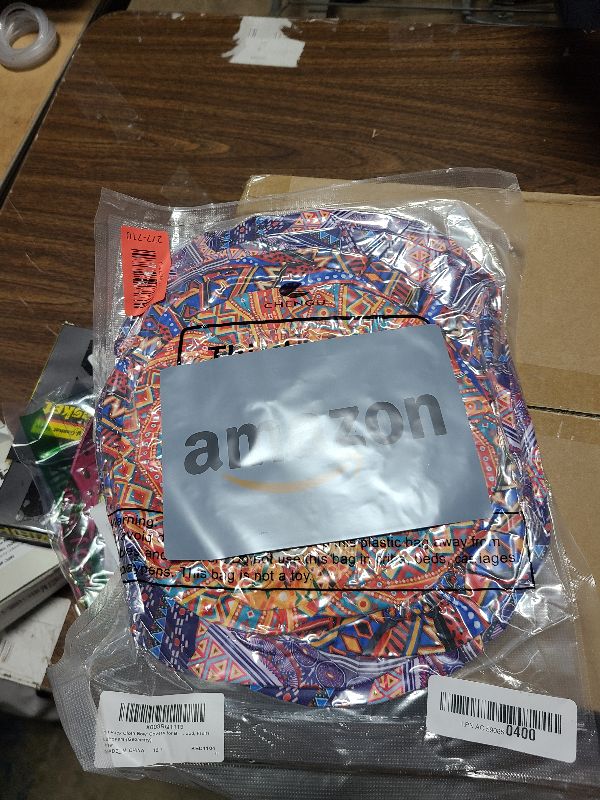 Photo 1 of 10 Pack Cloth Bowl Covers for Bread Rising - 5 Size Stretch Elastic Food Storage Container Lids - Reusable Cotton Fabric Covers for Food, Fruits, Leftovers (Geometry)