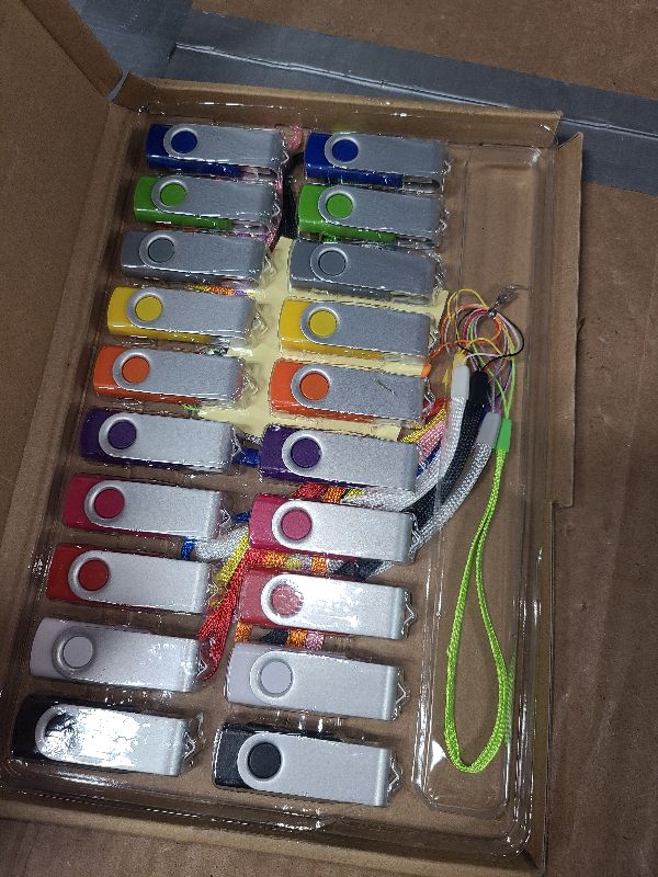 Photo 1 of (Not 128GB) 128MB Flash Drives 20 Pack, ABLAZE USB 2.0 Thumb Drive Bulk with Lanyards Swivel Memory Stick Bulk U Disk Pendrive USB Pack (Mixcolors)