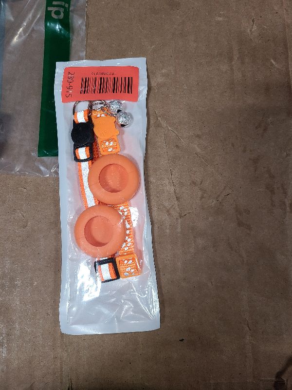 Photo 1 of 2 Pack Airtag Cat Collar Breakaway with Bell,Reflective Kitten Collar with Apple Airtag Cat Collar Holder,Adjustable 7-12In,Safety Buckle for Girl Boy Cats,Pet Supplies,Accessories,Gifts(Orange)