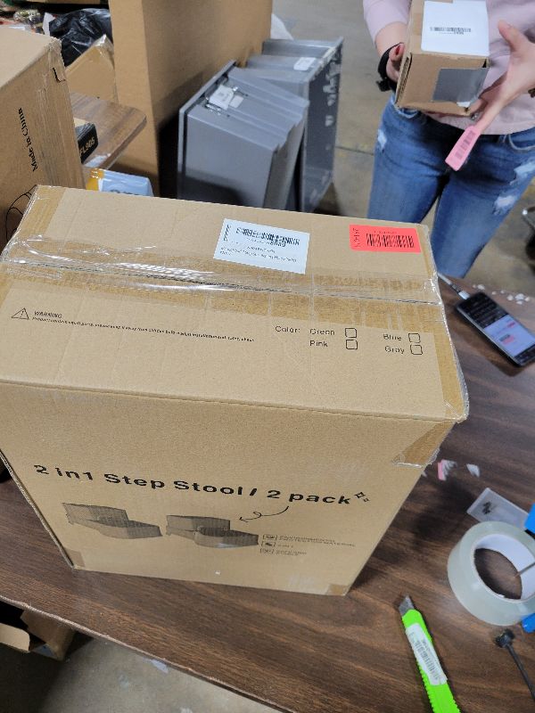 Photo 1 of 2-Step Stool for Kids - Toddler Anti-Slip Step Stool for Bathroom Sink/Toilet Potty Training/Kitchen Counter, 10" Height, 220 lbs Capacity, Durable & Stable (2Packs White)