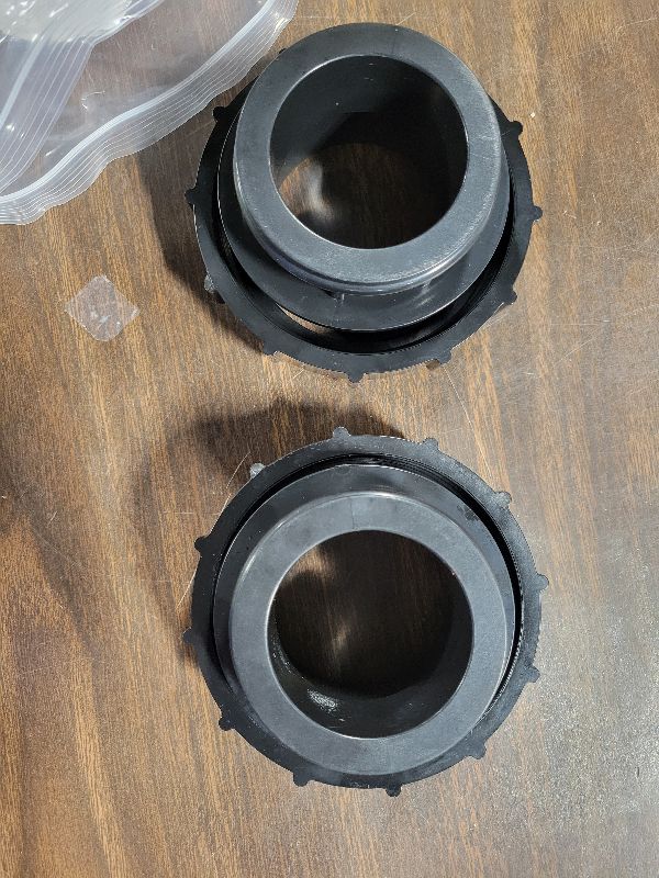 Photo 1 of 2 Pack 270100 Black Pool Valve Adaptor Replacement Kit Fit for Quad D.E. Filter, FNS Plus Filter, Clean & Clear Plus Filter