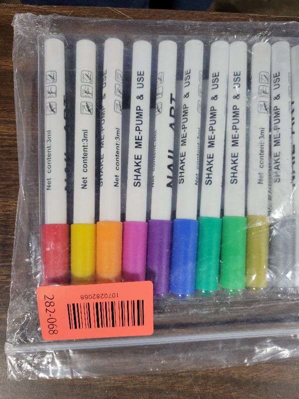 Photo 1 of 12 Color 3D Nail Art Pens Set, Kalolary 0.5MM Nail Pens Nail Point Graffiti Dotting Pen Drawing Painting Liner Brush for DIY Nail Art Beauty Adorn Manicure Tools