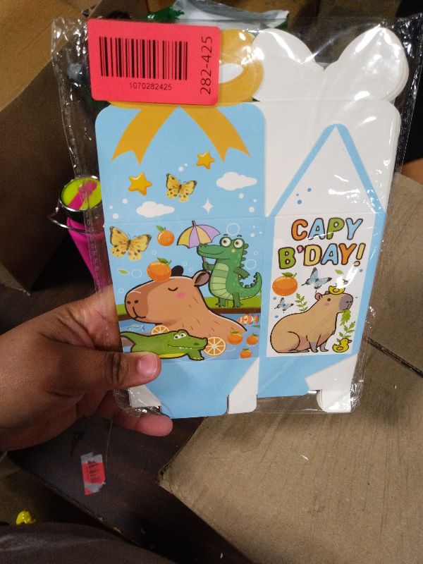 Photo 1 of 12 PCS Capybara Party Favor Boxes Capybara Goodie Gift Treat Boxes Capy Birthday Party Bow Boxes for Capybara Party Supplies