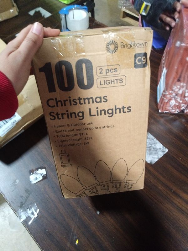 Photo 1 of 2 Pack C9 Christmas Lights - Total 162 FT 200 LED String Lights with Timer & 8 Modes, Waterproof Connectable Green Wire Fairy Lights for Indoor Outdoor Home Yard Tree House Decor - Warm White