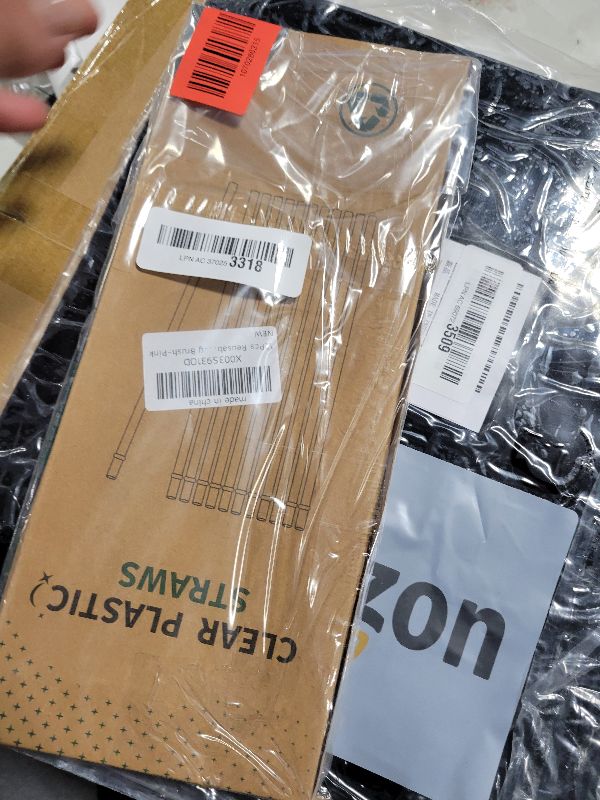 Photo 1 of 12Pcs Reusable Plastic Straws Colorful Plastic Straws, 11 Inch Long Hard Cup Drinking Straw with Cleaning Brush-Pink