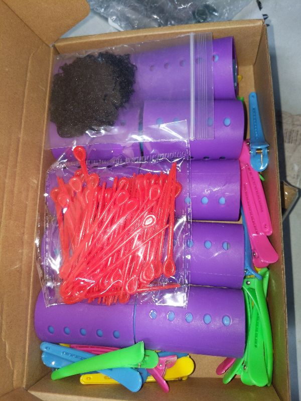 Photo 1 of 141 Pieces Hair Rollers Set Include 60 Plastic Hair Rollers (Multicolor,6 Size)