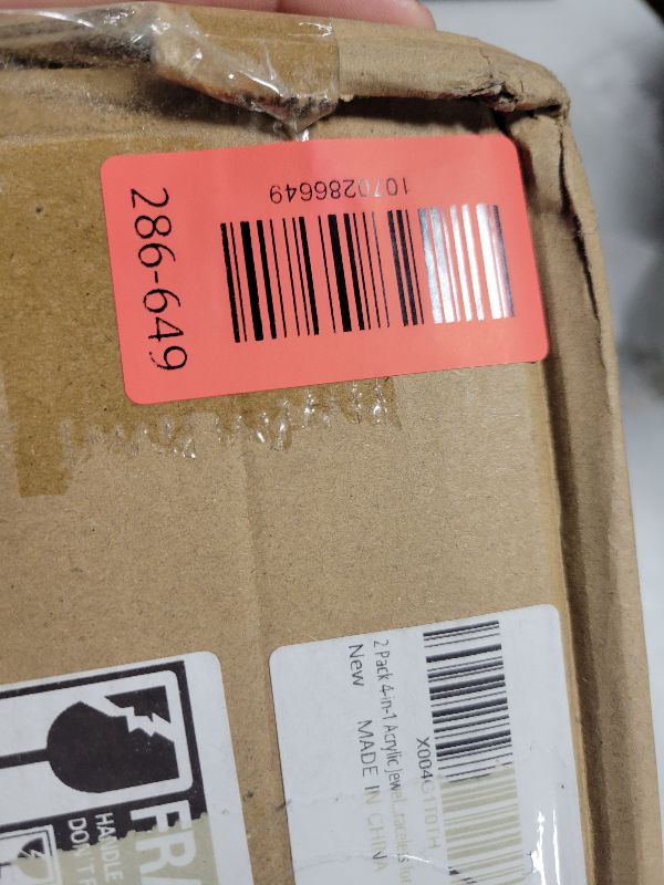 Photo 1 of 2 Pack 4 In 1 Acrylic Jewelry Organizers and Storage with 120 Portable Anti Tarnish Jewelry Bags, Clear Jewelry Box Organizer, Travel Jewelry Case for Earrings/Rings/Necklaces for Women Girls