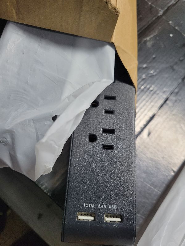 Photo 1 of 2 Pack Surge Protector Power Strip with 6 Outlets 4 USB Ports 5-Foot Long Heavy-Duty Braided Extension Cords Flat Plug 900 Joules 15A Circuit Breaker Wall Mount for Home Office ETL Listed