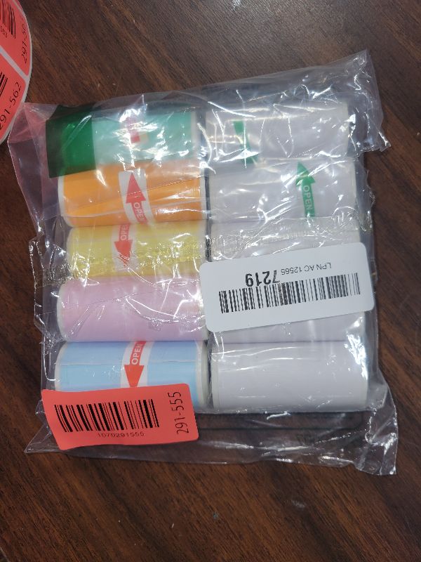 Photo 1 of 10 Rolls Thermal Sticker Paper for Most Mini Thermal Printers, 57mm x 25mm 5 Rolls White 5 Rolls Colorful Mini Printer Sticker Paper Rolls for Study Notes Photos Journals Memo Lists