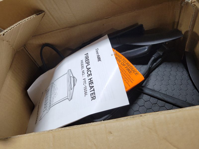 Photo 1 of 18-inch Freestanding Electric Fireplace, Equipped with 1500W/1650W Electric Wood Fireplace Flame Effect, Featuring Realistic Flames, 3-Second Quick Heating, Remote Control, and Adjustable Lighting