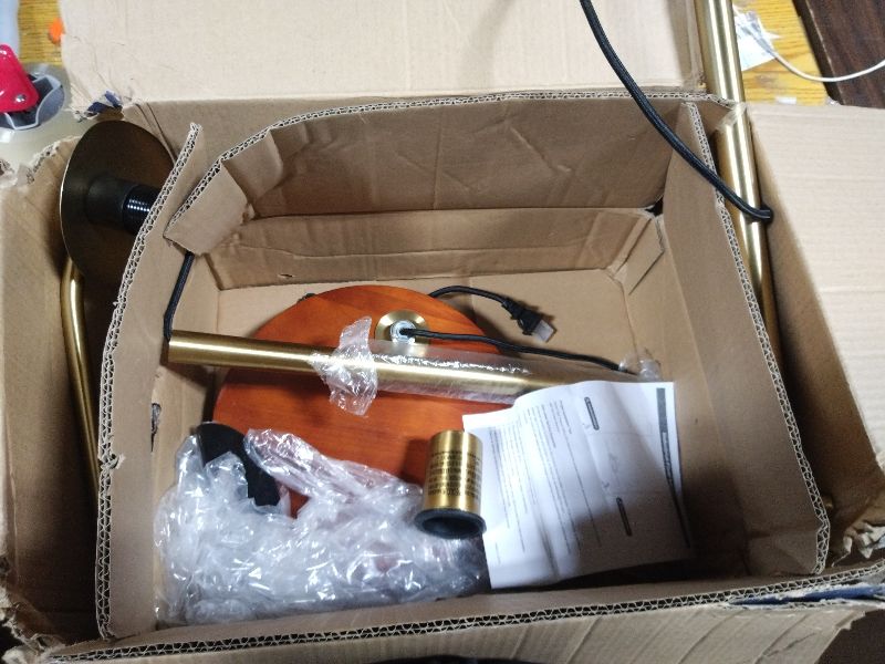 Photo 1 of ?Upgraded? Dimmable Floor Lamp, 1000 Lumens LED Edison Bulb Included, Arc Floor Lamps for Living Room Modern Standing Lamp with Shade, Tall Lamps for Living Room Bedroom Office Dining Room - Gold