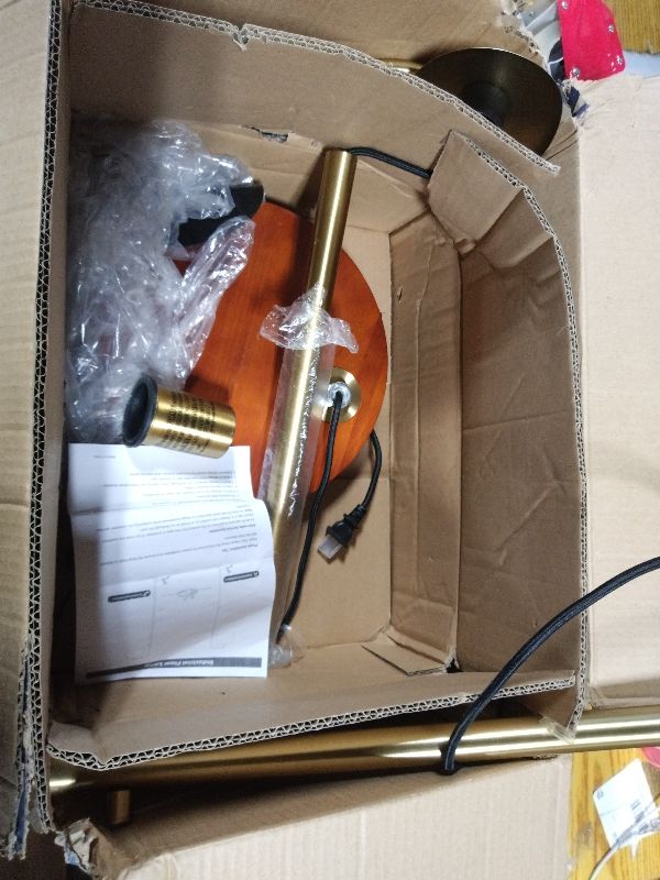 Photo 1 of ?Upgraded? Dimmable Floor Lamp, 1000 Lumens LED Edison Bulb Included, Arc Floor Lamps for Living Room Modern Standing Lamp with Shade, Tall Lamps for Living Room Bedroom Office Dining Room - Gold