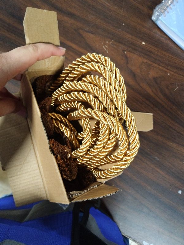 Photo 1 of 2 Pack Weighted Pew Ropes with Tassels, Extended Tassel Rope for Church and Wedding Decor (Gold, 7.8feet-2pack)