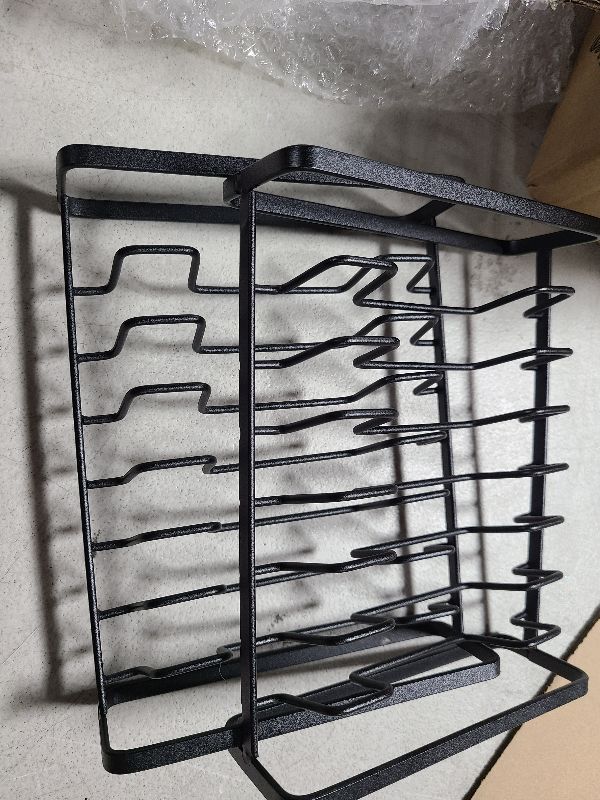 Photo 1 of 2 Pack Plate Holders Organizers 8 Slots Upright Cabinet Dish Drying Racks Metal Plate Stands (for 6In. 10In. Plates) Dish Organizers for Countertop and Cupboard(at Least 11.2in.Height) Black