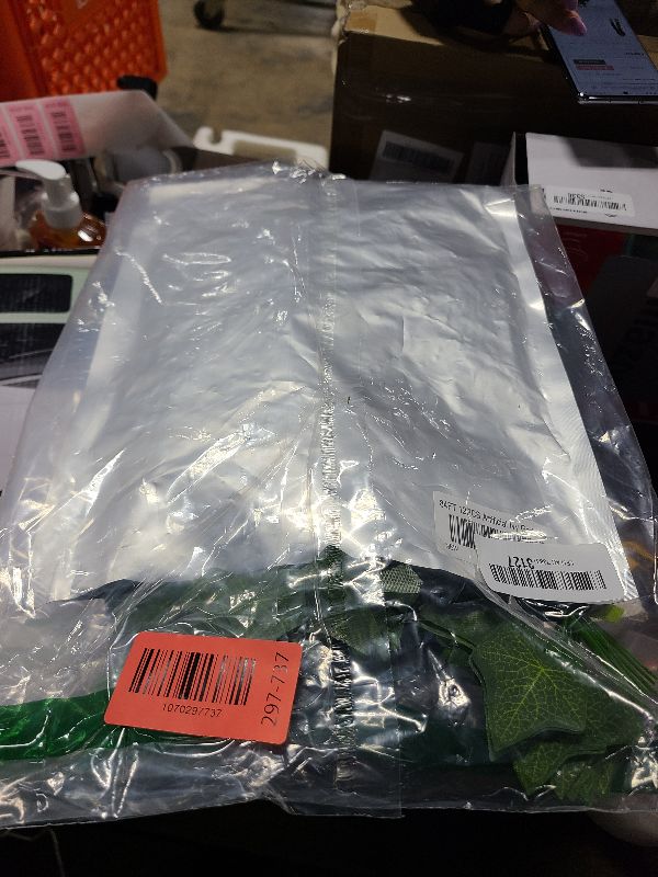 Photo 1 of 12 Pack Fake Vines for Room Decor Artificial Ivy Garland with Clip Green Flowers Hanging Plants Faux Greenery Leaves Bedroom Aesthetic Decor for Home Garden Wall Wedding