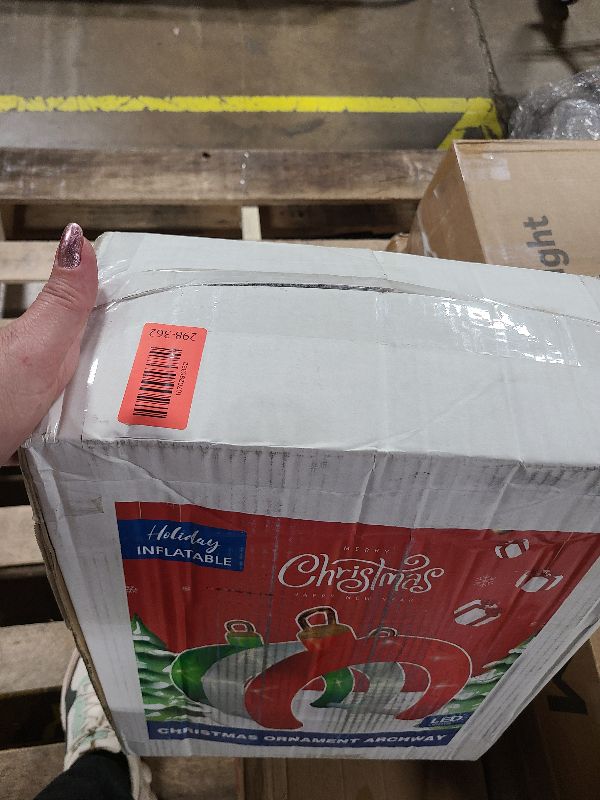 Photo 1 of 10.5 FT Christmas Inflatables Ornament Tunnel Arch Outdoor Decorations, Blow Up Walk-Through Archway Yard Decor for Garden Lawn Xmas Display