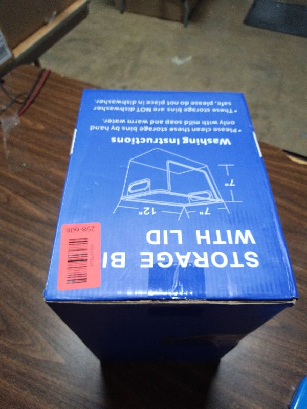 Photo 1 of 2 Pack Large Stackable Storage Bins, Plastic Container Organizer with Open Front, Pantry Organizers and Storage for Potato, Onion, Fruit and Vegetable, Clear Kitchen Laundry Organizer with Lid