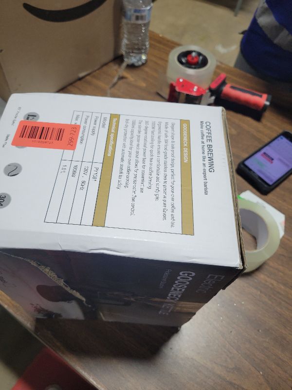 Photo 1 of 1L Electric Gooseneck Kettle, Tea Kettle for Boiling Water, Gooseneck Electric Kettle for Coffee & Tea, Fast Boiling for Pour Over, Auto Shut-Off, Boil-Dry Protection, 360° Rotational Base