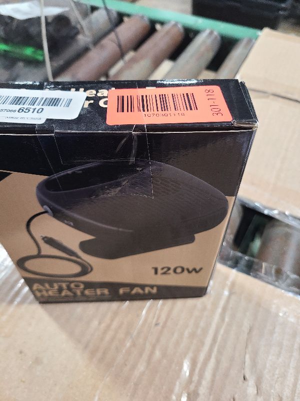 Photo 1 of 12V Car Heater, 360 Degree Rotation Portable Car Heater Fan Plugs in Cigarette Lighter, 120 Watts Heating and Cooling 2 in 1, Windshield Defroster & Defogger, Black